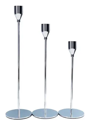Комплект из 3-х подсвечников Арес серебро